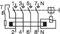 Scheme de circuit Întrerupător diferențial 4 poli, tip A