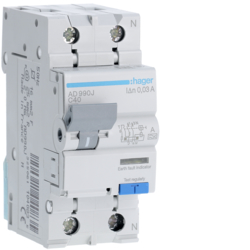AD990J Disjunctor diferențial P+N 40A/30mA,  C,  6KA,  tip A
