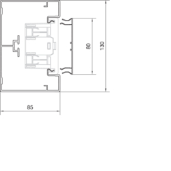 Segmentare produs completă BRA85130 Secţiune inferioară Aluminiu