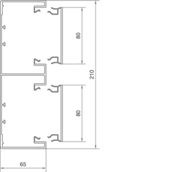 Segmentare produs completă BRP65210, două componente Secţiune inferioară PVC