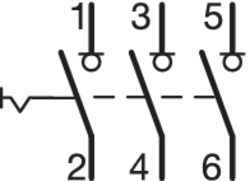 Scheme de circuit Întrerupător compact, 3 poli