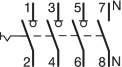 Scheme de circuit Întrerupător compact, 4 poli