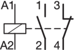 Scheme de circuit Contactor, 2 poli