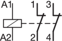 Scheme de circuit Contactor, 2 poli