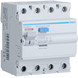 CN463J Întrerupător diferențial 4P 63A,  100 mA,  selectiv