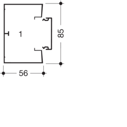 Segmentare produs completă GBA 50x85mm aluminiu Aluminiu