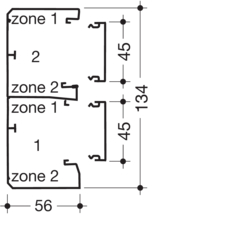 Segmentare produs completă GBA 50x131mm aluminiu Aluminiu