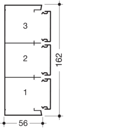 Segmentare produs completă GBA 50x161mm aluminiu Aluminiu