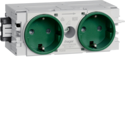 GS20006029 Priză dublă Wago profil C,  verde