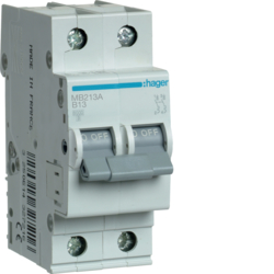 MB213A Disjunctor 2P,  13A,  6kA,  B,  2M