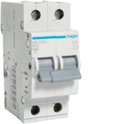 MB232A Disjunctor 2P,  32A,  6kA,  B,  2M