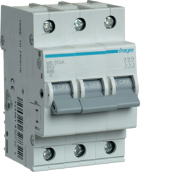 MB313A Disjunctor 3P,  13A,  6kA,  B,  3M