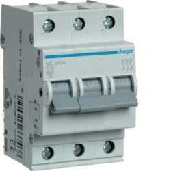 MC310A Disjunctor 3P,  10A,  6kA,  C,  3M