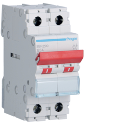SBR299 Întrerupător 2P 125A 400V 2M,  pârghie roșie