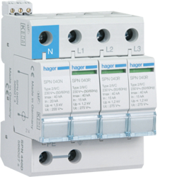 SPN415R Descărcător supratensiune 4P 15kA debroșabil+contact