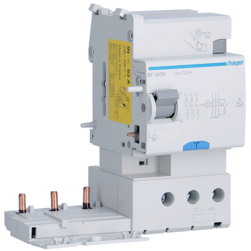 BF363N Bloc diferențial 3P,  63A,  300mA,  tip A