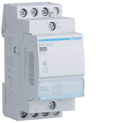 ESC326S Contactor silentios,  25A,  3NI,  230V