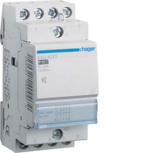 ESD427S Contactor silentios 25A,  2ND+2NI,  24V