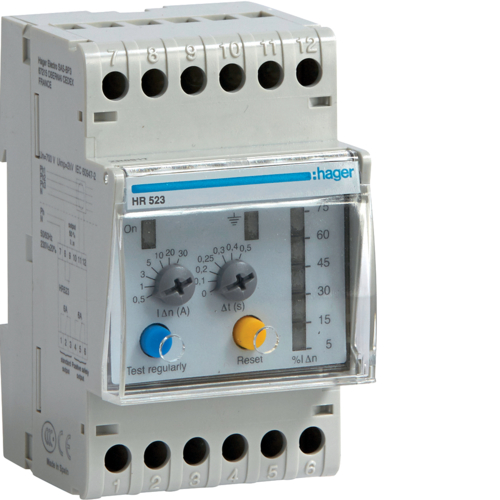 HR523 Releu diferențial 0.5-30A,  0-0,5s,  3M