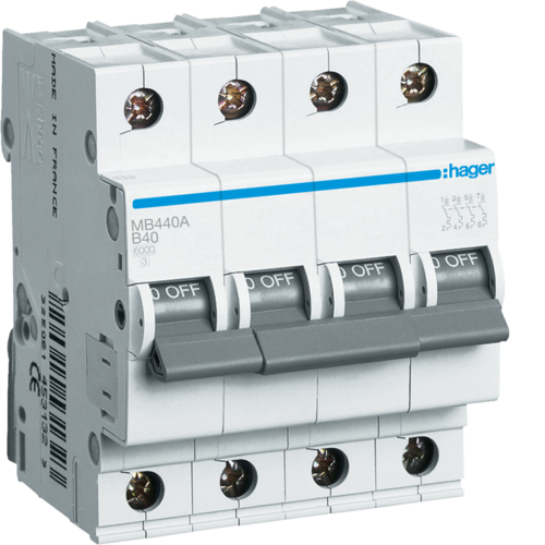 MB440A Disjunctor 4P,  40A,  6kA,  B,  4M